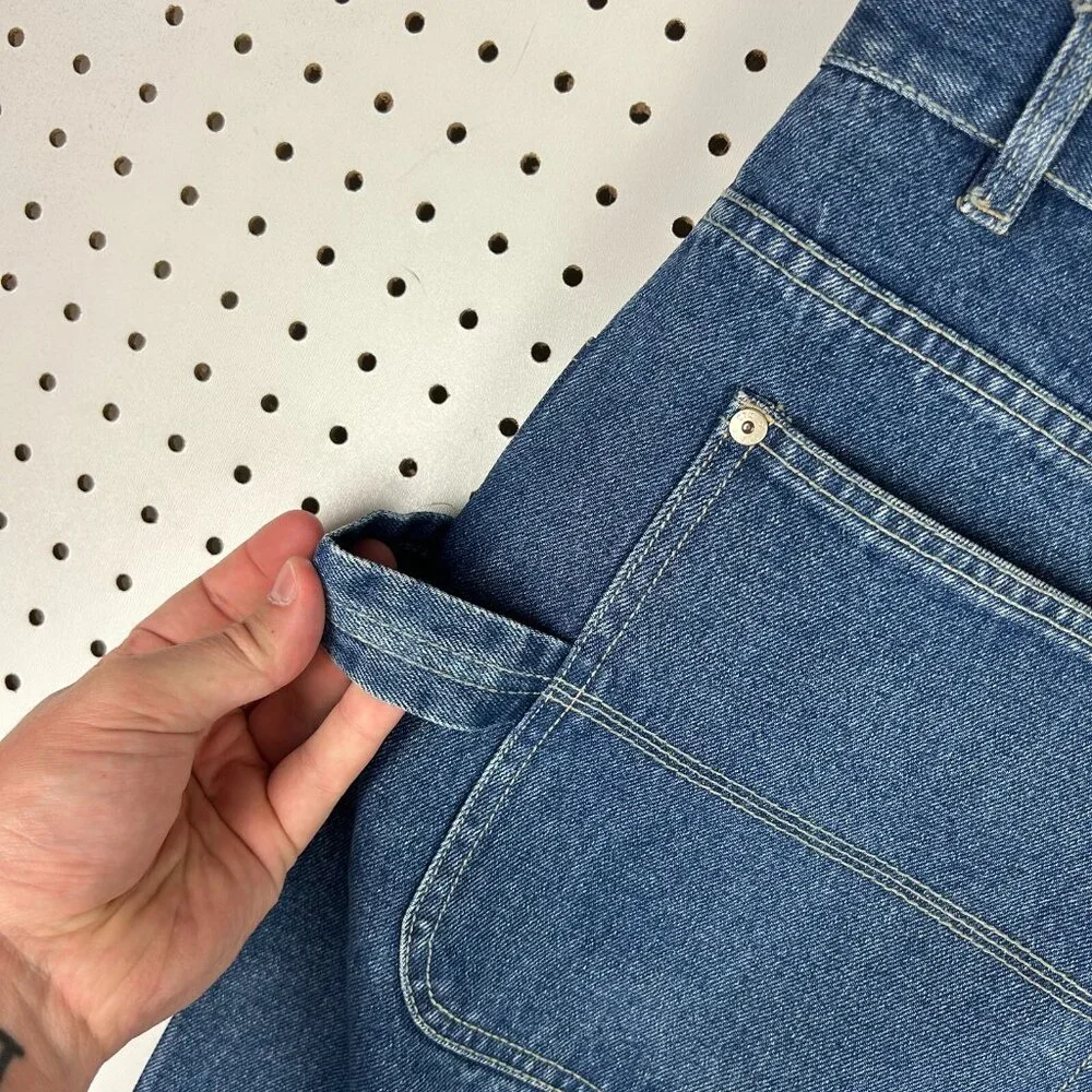 Cybertek Hip Hop Y2K Baggy Jeans 42x30 Carpenter Streetwear Skate Wide Leg Denim
